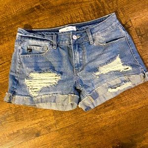 Kancan Distressed Denim Shorts